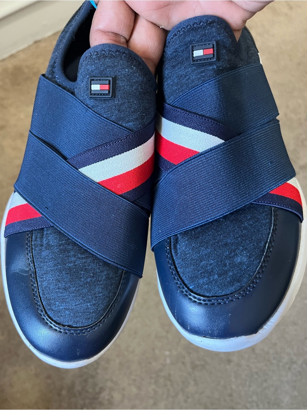 Tommy Hilfiger Blue Slip-On Casual Shoe with Subtle Red Accent